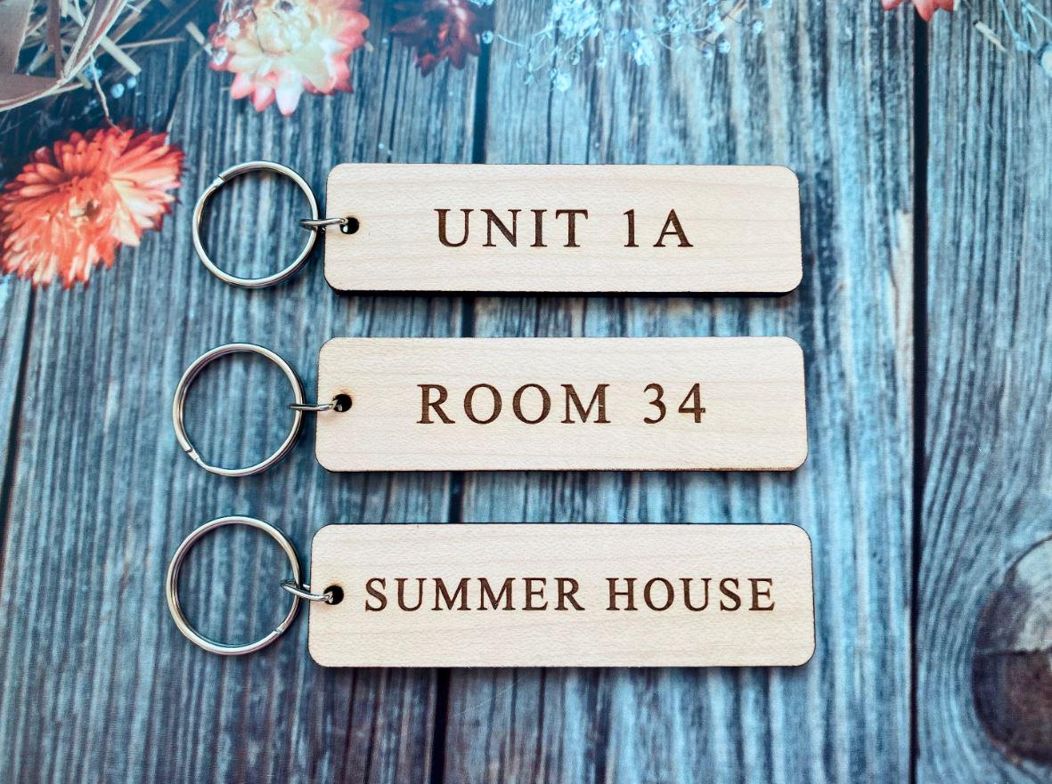 Personalised Keyring, Key Fob, Custom Hotel/Holiday Lets Keyrings, Shed, Car, Garage Key, KeyChain, Key Labs, Organisation