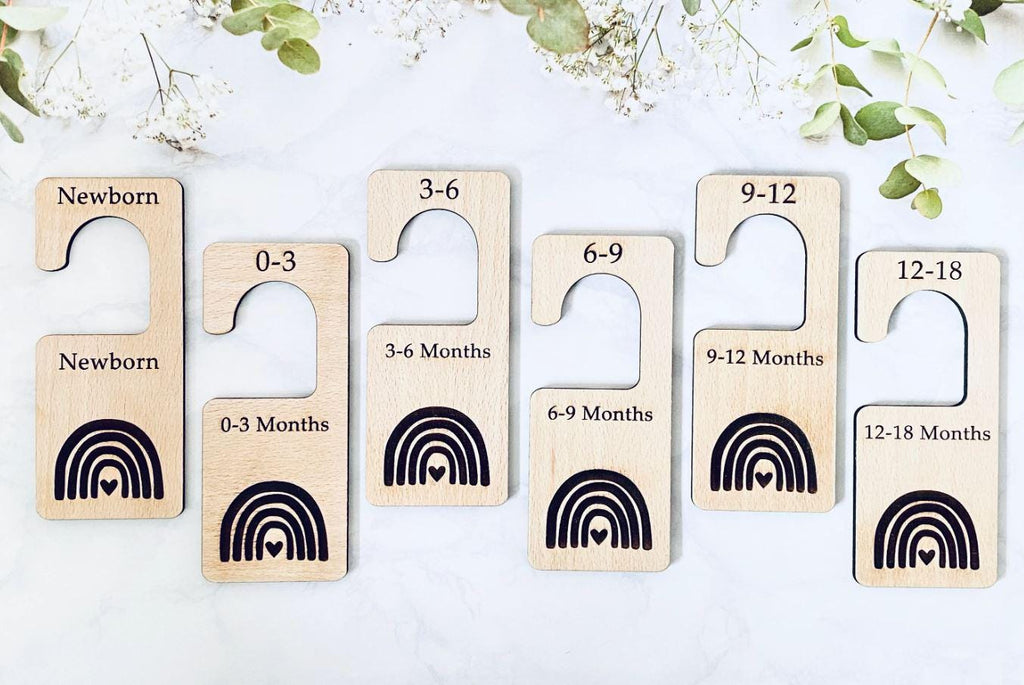 Set Of 6 Baby Wardrobe Dividers, Rainbow Baby Clothes Dividers, Organisation, Baby Shower Gift, New Baby Present, Nursery Decor