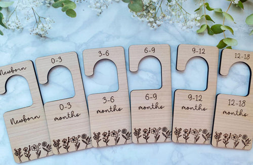 Baby Wardrobe Dividers, Floral Theme Nursery Decor, Baby Girl Bedroom, Wardrobe organisation, Clothes Dividers, Scandi Bedroom, Baby Shower