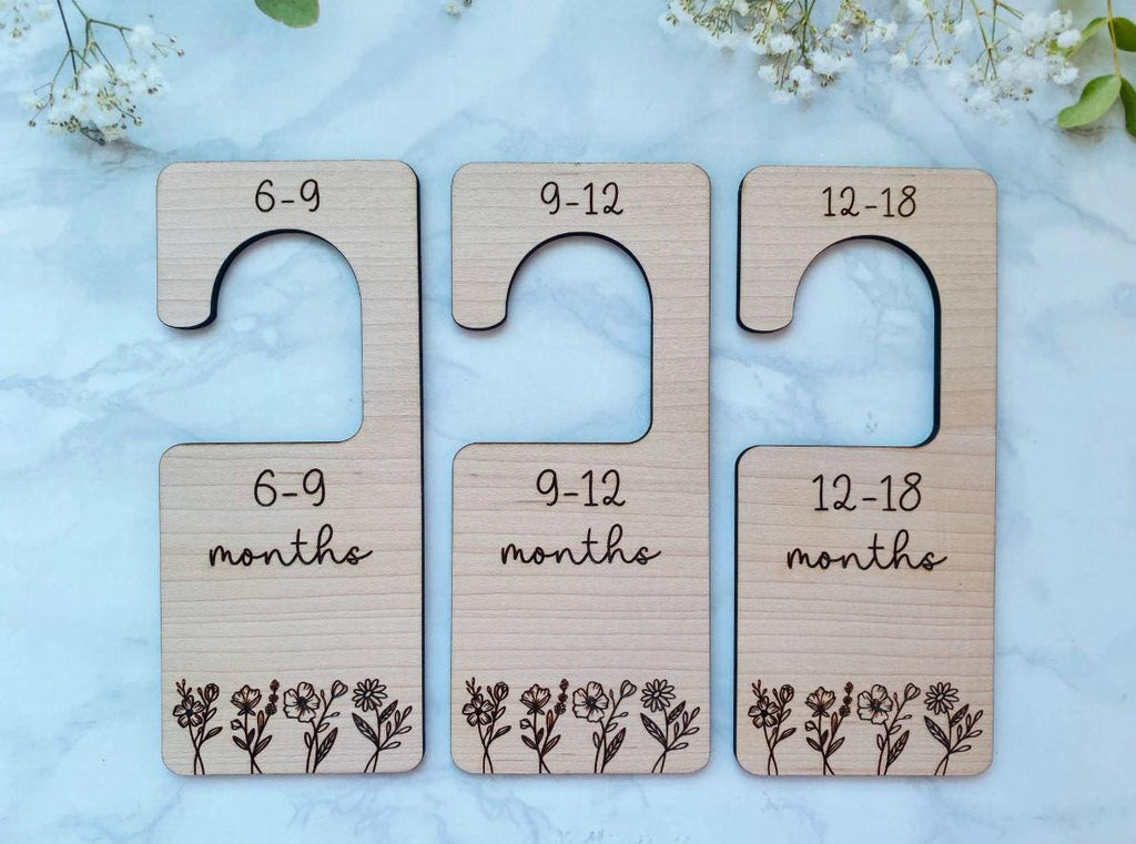 Baby Wardrobe Dividers, Floral Theme Nursery Decor, Baby Girl Bedroom, Wardrobe organisation, Clothes Dividers, Scandi Bedroom, Baby Shower