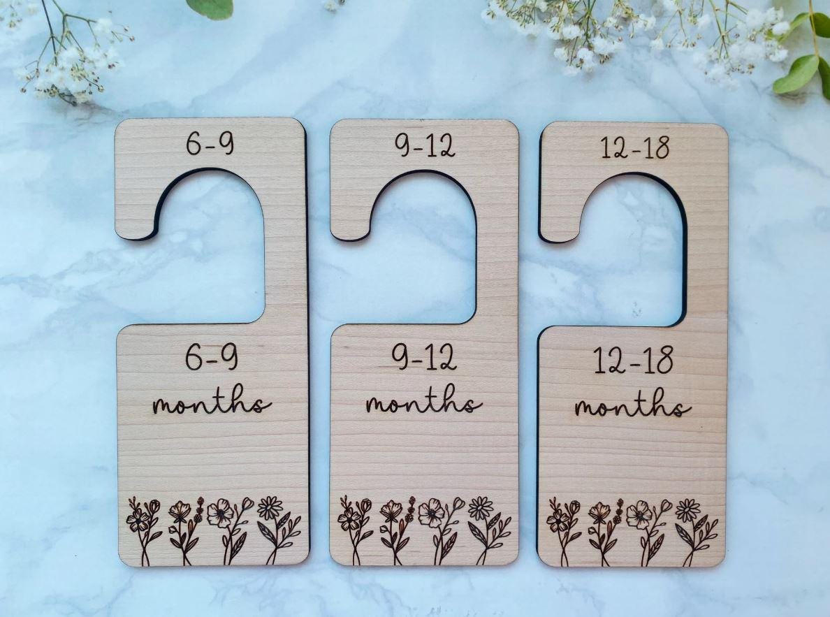 Baby Wardrobe Dividers, Floral Theme Nursery Decor, Baby Girl Bedroom, Wardrobe organisation, Clothes Dividers, Scandi Bedroom, Baby Shower