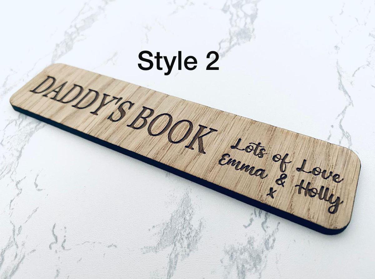 Personalised Wooden Engraved Bookmark for Dad Daddy Grandpa Grandad Papa Fathers Day Novelty Gift For Him For Men Book Gift Reading Birthday