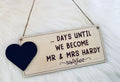 Wedding Day Countdown, Engagement Plaque Gift, Bridal Shower, Hen Do Present, Days Until Mr And Mrs, Wedding Countdown Chalkboard Sign