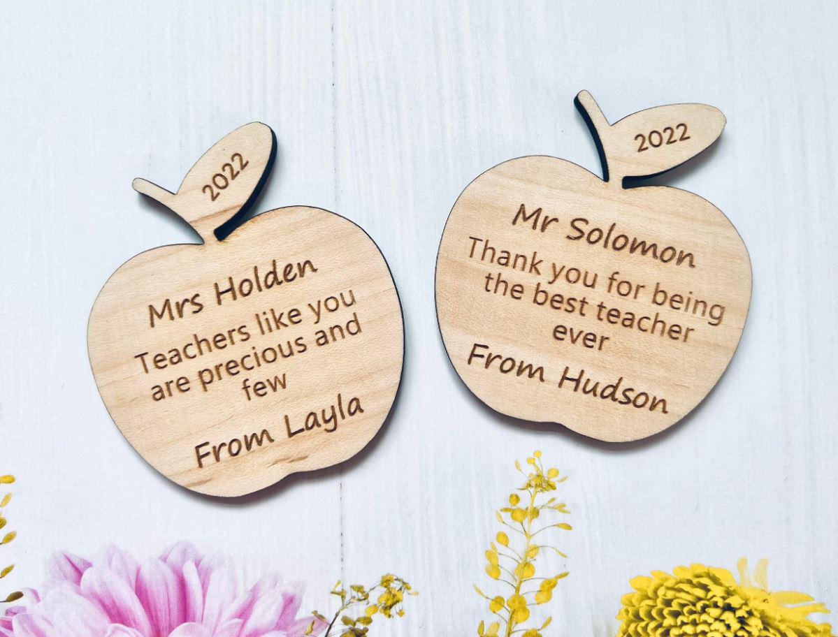 Personalised Teacher Magnet, Thank You Engraved Teacher Gift Present For End Of Year or Term School Nursery Key Worker Appreciation Message