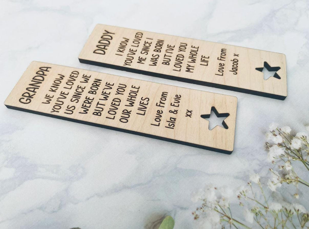 Personalised Wooden Engraved Bookmark for Dad Daddy Grandpa Grandad Papa Cute Fathers Day Birthday Christmas Gift Novelty Gift Book Reading