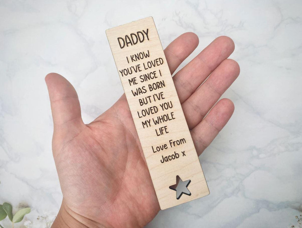 Personalised Wooden Engraved Bookmark for Dad Daddy Grandpa Grandad Papa Cute Fathers Day Birthday Christmas Gift Novelty Gift Book Reading