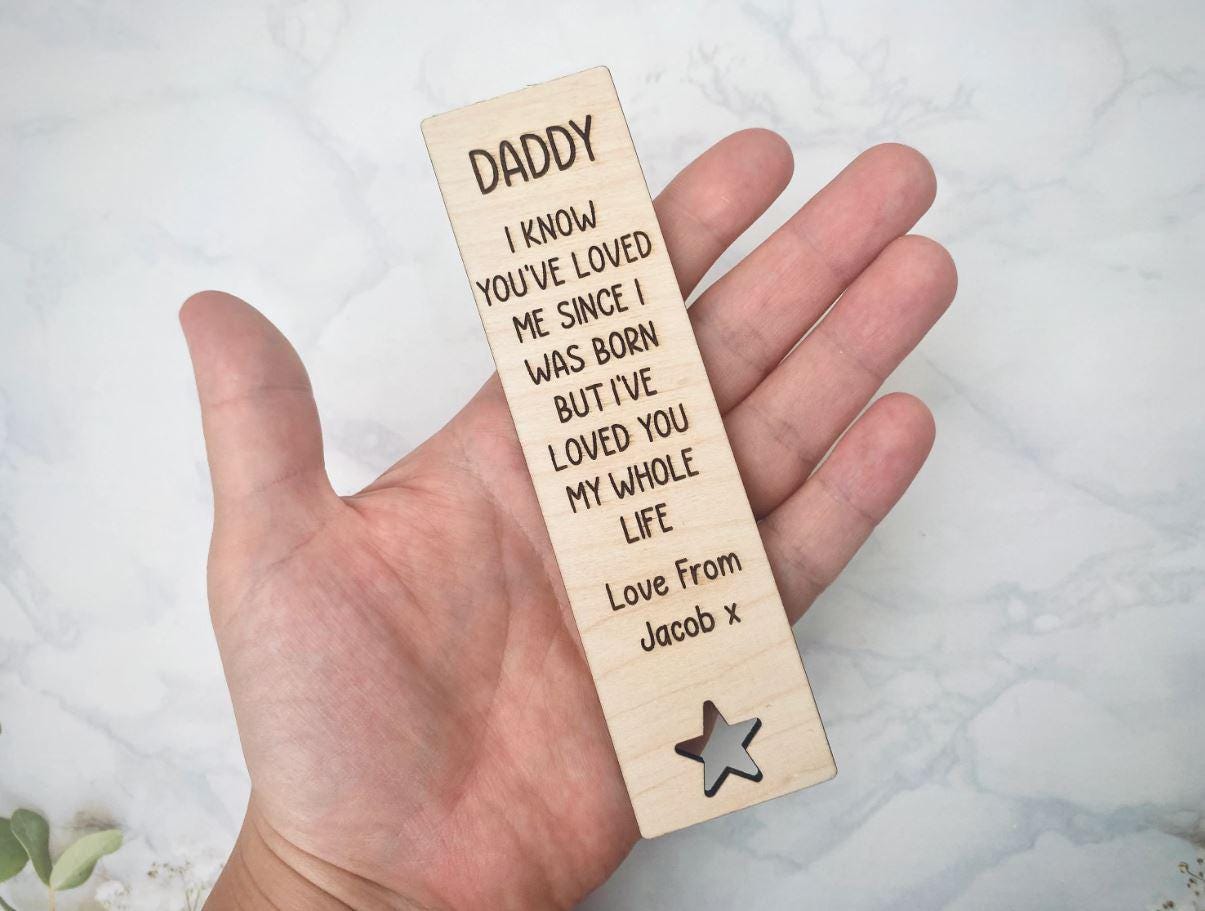 Personalised Wooden Engraved Bookmark for Dad Daddy Grandpa Grandad Papa Cute Fathers Day Birthday Christmas Gift Novelty Gift Book Reading