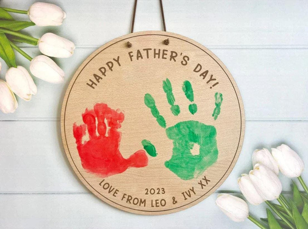 Personalised Childrenâ€™s Handprint perfect for Fathers Day, Christmas, Birthday, Plaque for Daddy, Dad, Dada Special Keepsake Gift From Baby