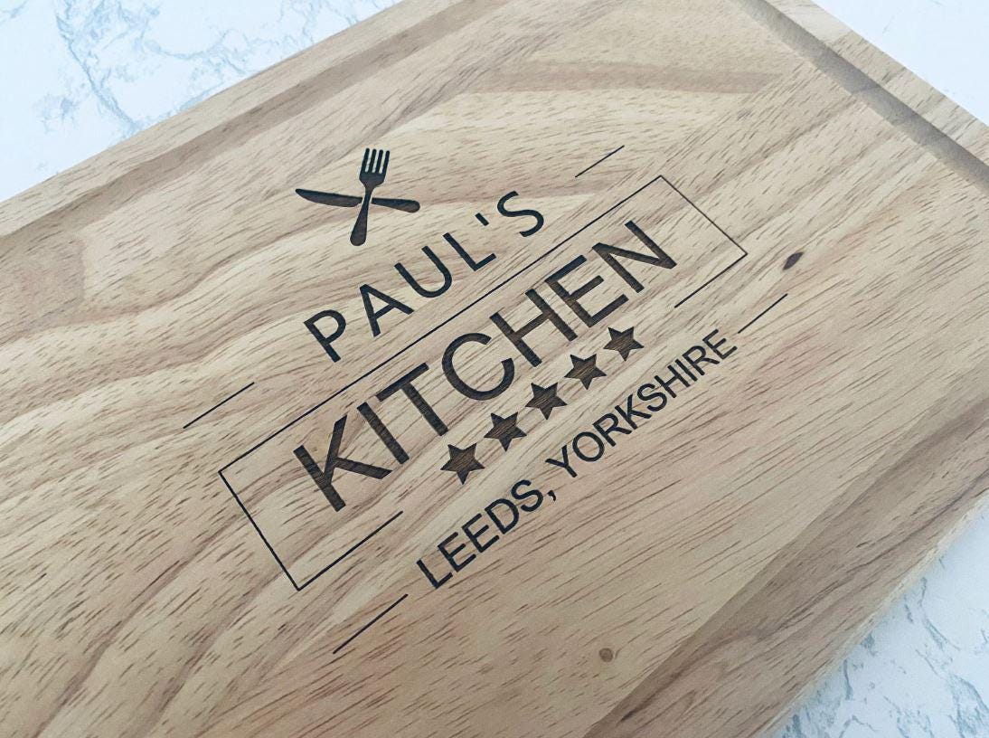 Personalised Engraved Wooden Chopping Board Cheese Board Serving Board Cutting Novelty Gift Bespoke Gift For Him Her Family Chef Cook Food