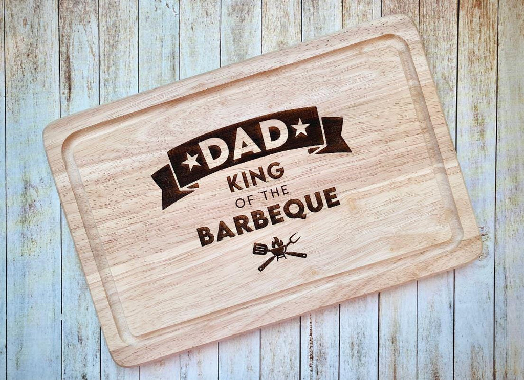Personalised Dads BBQ Chopping Board, Fathers Day, King Of The Bbq Utensils, For Him, For Dad, Daddy, Grandad, Papa Birthday, Christmas Gift