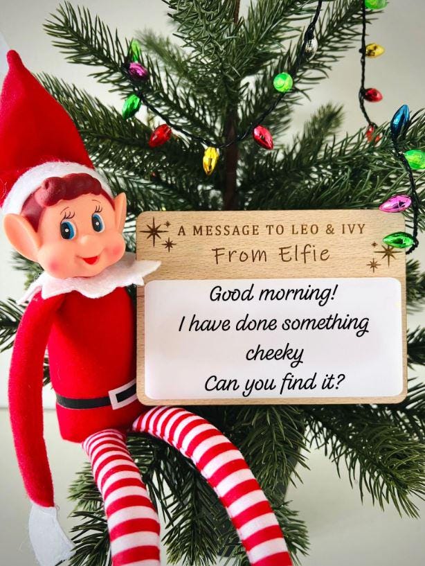 Personalised Christmas Elf Message, From Your Elf, Naughty Elf Arrival Ideas, Christmas For Kids, From The Elf Christmas Card And Gift