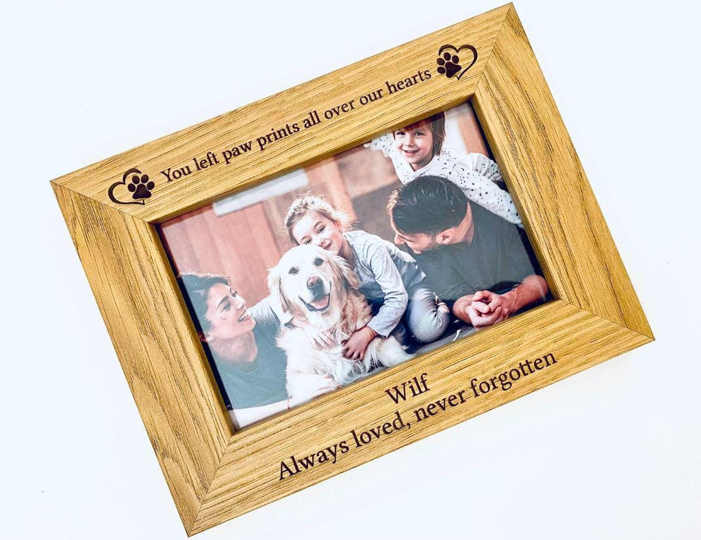 Personalised Wooden Photo Frame, Pet Loss Memorial Gift, Dog Cat Loss RIP Pet Lover Present Personalized Frame Picture Remembrance Animal