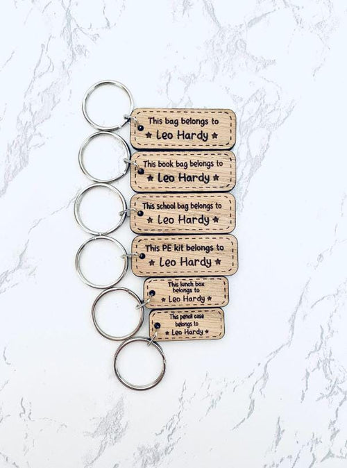 Kids School Bag Keyrings, Labels For Book Bag, School Bag, Lunch Box, PE Kit, Childrens School Accessories, For Girls For Boys, Key Chain