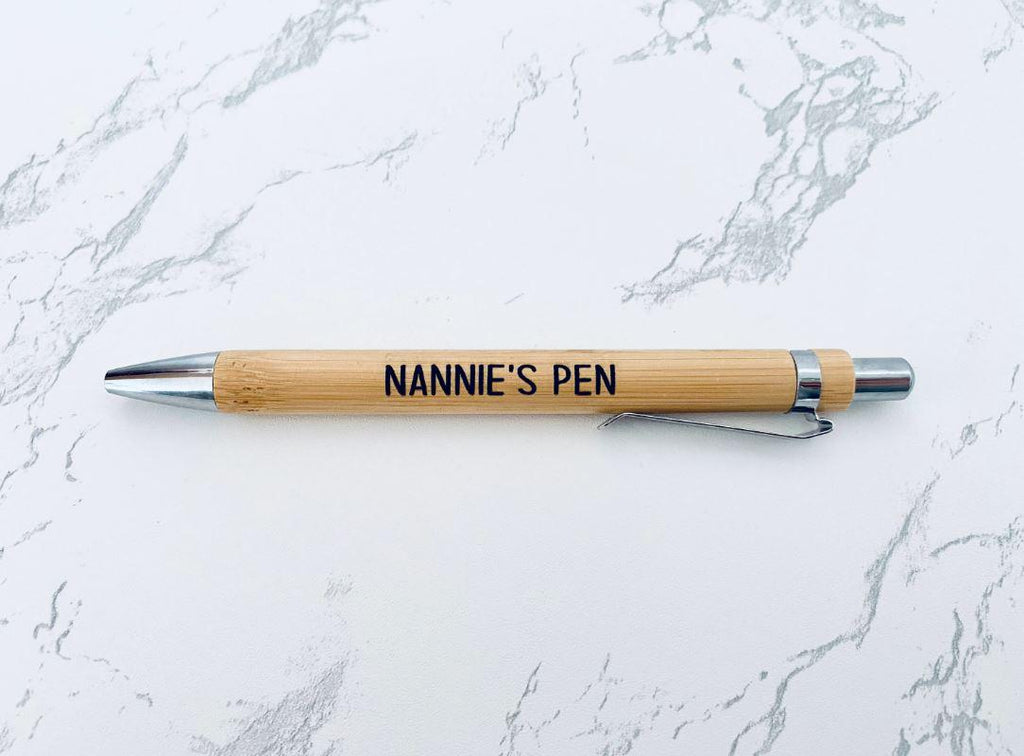 Personalised Engraved Bamboo Pen, Natural Wood Handwriting Pen, Special Gift, Mothers or Fathers Day Birthday, Retirement, Christmas Present