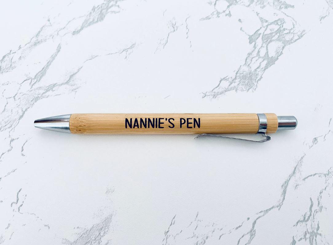 Personalised Engraved Bamboo Pen, Natural Wood Handwriting Pen, Special Gift, Mothers or Fathers Day Birthday, Retirement, Christmas Present