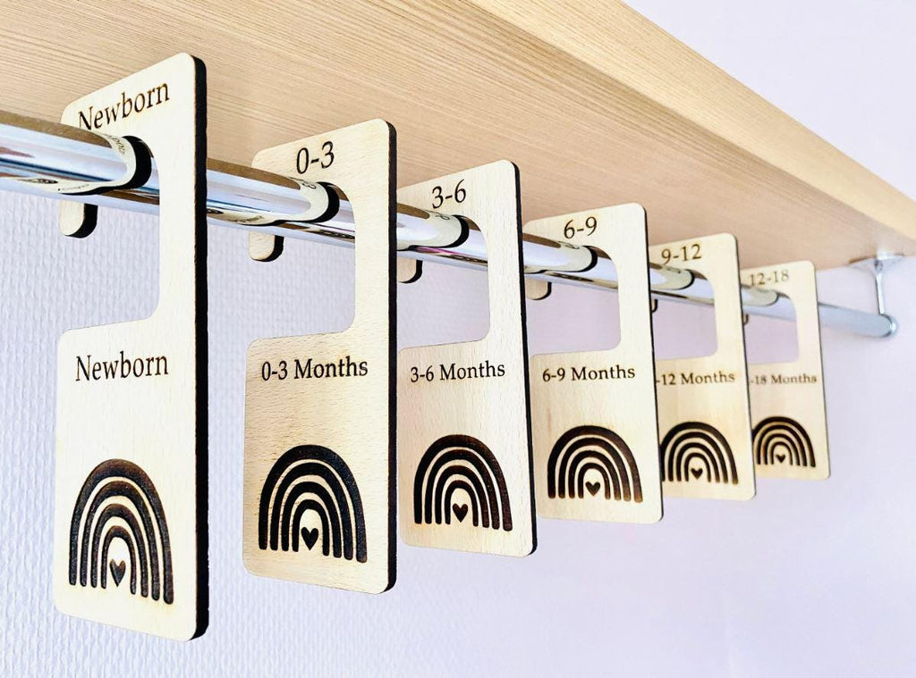 Set Of 6 Baby Wardrobe Dividers, Rainbow Baby Clothes Dividers, Organisation, Baby Shower Gift, New Baby Present, Nursery Decor