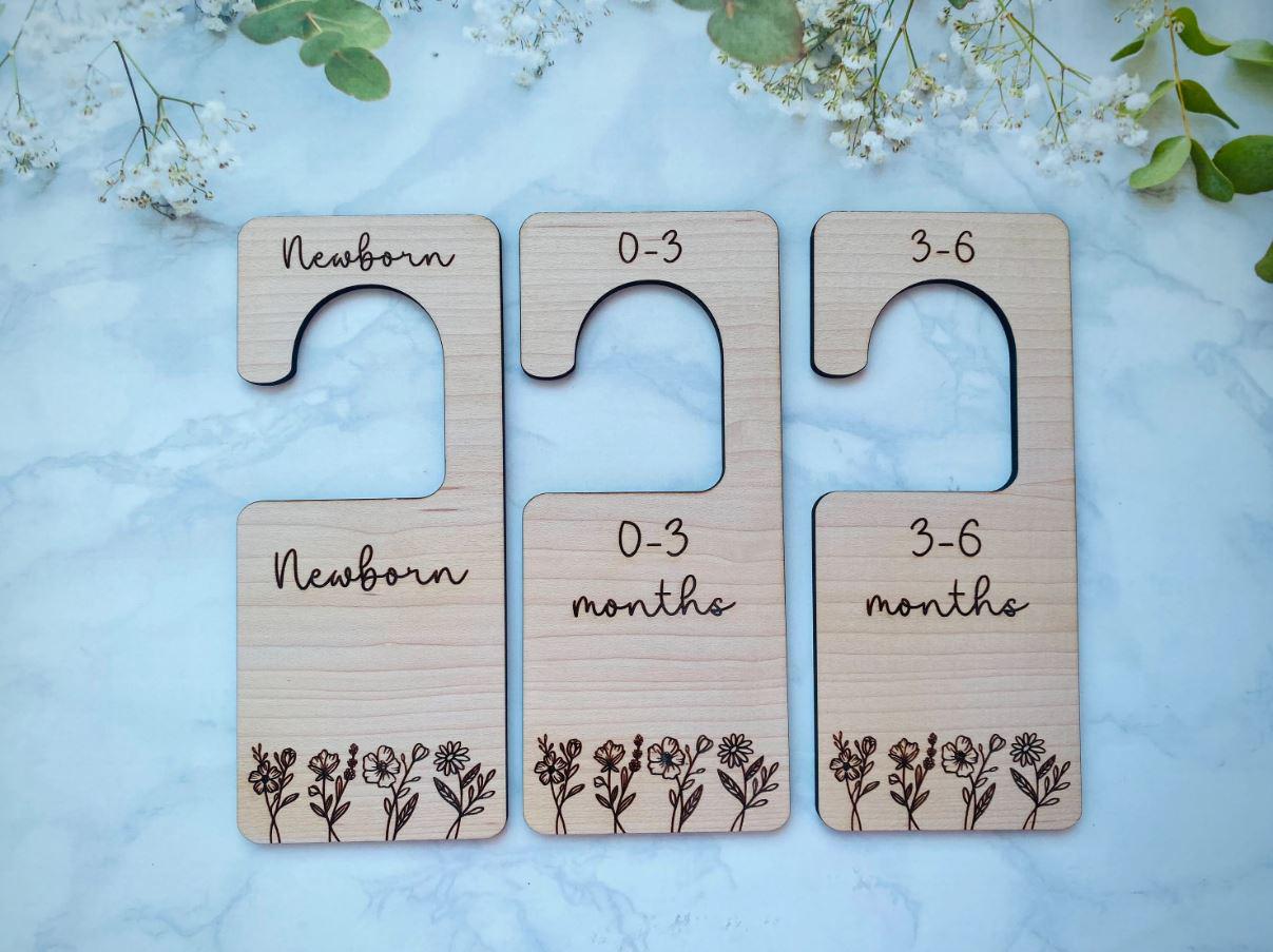 Baby Wardrobe Dividers, Floral Theme Nursery Decor, Baby Girl Bedroom, Wardrobe organisation, Clothes Dividers, Scandi Bedroom, Baby Shower