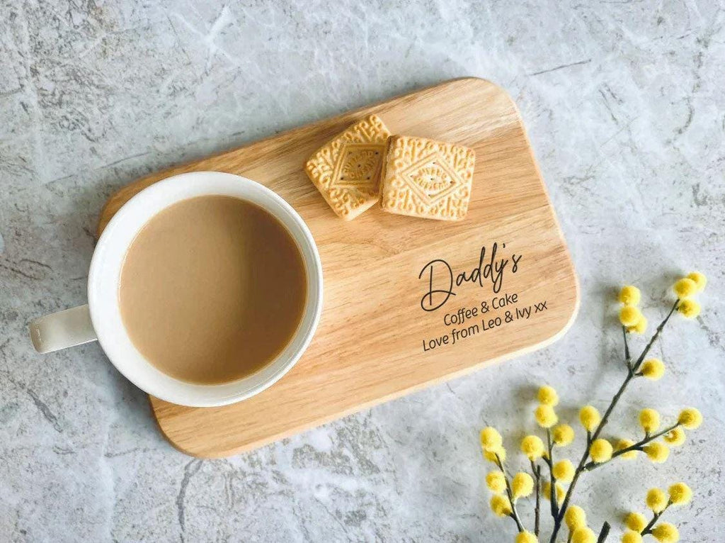Personalised Tea & Biscuit Board â€“ Engraved Wooden Treat Platter â€“ Gift for Mum, Dad, Granny, Grandma, Grandad, Papa â€“ Custom Message.