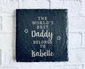Personalised slate Coaster For Worlds Best Daddy, Dad, Grandad, Papa. Perfect for Christmas, Birthday, Fathers Day Gift, Presents For Men