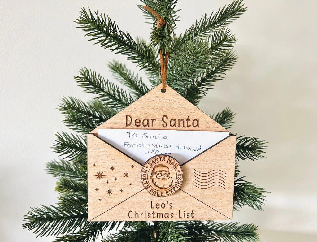 Personalised Santa Wish List, Childs Christmas Letter To Santa, Father Christmas, Bauble, Hanging Ornament, For Kids, Xmas Gift