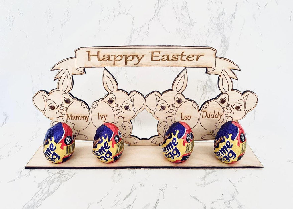Personalised Easter Egg Holder, Kids Easter Gift, Easter Egg, Wooden Holder, For Kids, Easter, Chocolate, Easter Bunny, Easter Gift