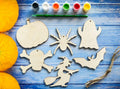 Halloween Decorating Painting Set: Paint your own Pumpkin, Witch, Ghost, Spider - Kids Craft Activity. Bauble, Spooky Gift For Children
