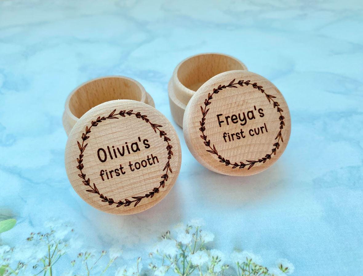 Personalised New Baby Present, First Tooth, First Curl, Baby Memory Box, Wooden Baby Box, Baby Shower Gift, For Baby, New Mum Present