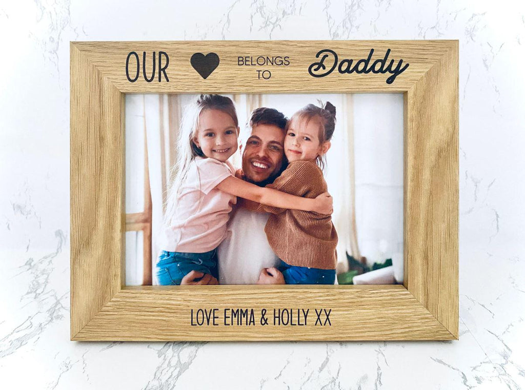 Personalised Wooden Engraved Photo Frame For Dad Grandpa Grandad Papa Fathers Day Gift For Him Keepsake Memory Present Picture Frame Cute