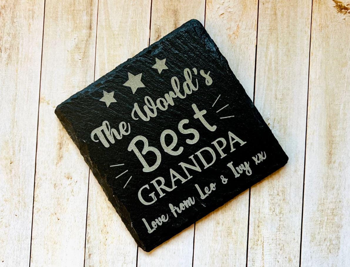 Personalised Coaster present for any occasion, Gift for Dad Grandpa Daddy Grandad Papa For Him Custom Keepsake Novelty Coaster Cute.
