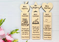 Personalised Teacher Bookmark: Engraved Wood Gift,  Thank You Present for Key Worker, School, Book Lover Reading, End Of Year Term, Nursery