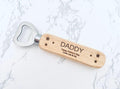 Personalised Wooden Beer Bottle Opener for Christmas, Birthday, Fathers Day Gift, Dads, Daddy, Grandad, Grandpa, Papa, Keepsake Novelty Gift