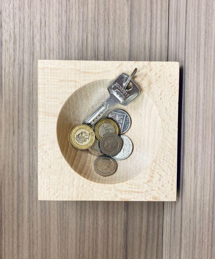 Personalised Wooden Engraved Organiser Coin Keys Watch Holder, Fathers Day Birthday Christmas Gifts for him, Dad Daddy Grandad Papa Grandpa
