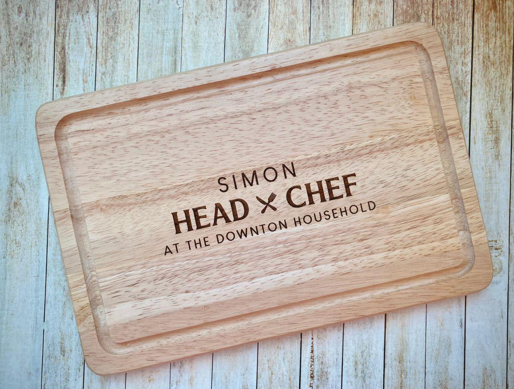 Personalised Chopping Board, Wooden Engraved Board, Cutting Board, Novelty Gift, Bespoke Gift, For Family Head Chef, Cooking, Food Present