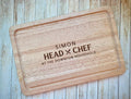 Personalised Chopping Board, Wooden Engraved Board, Cutting Board, Novelty Gift, Bespoke Gift, For Family Head Chef, Cooking, Food Present