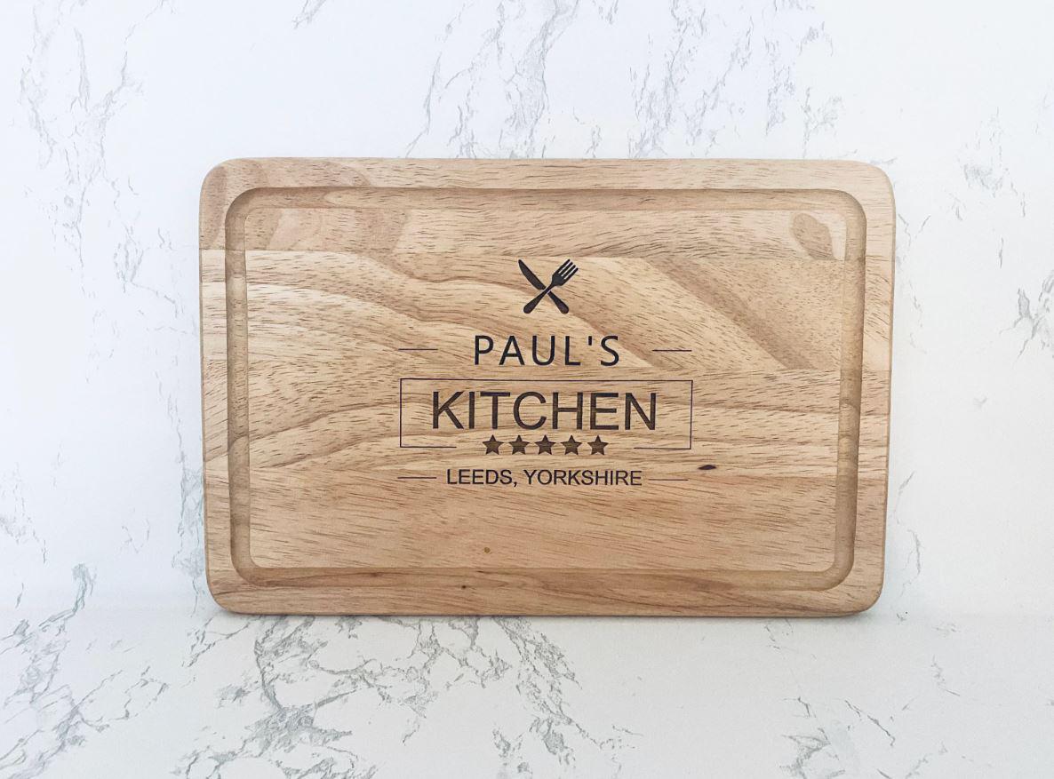 Personalised Engraved Wooden Chopping Board Cheese Board Serving Board Cutting Novelty Gift Bespoke Gift For Him Her Family Chef Cook Food
