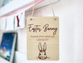 Personalised Wooden Easter Bunny Stop Here Sign, Easter Gifts For Children, Wooden Easter Sign Plaque, Kids Easter Decor, Scandi Gifts