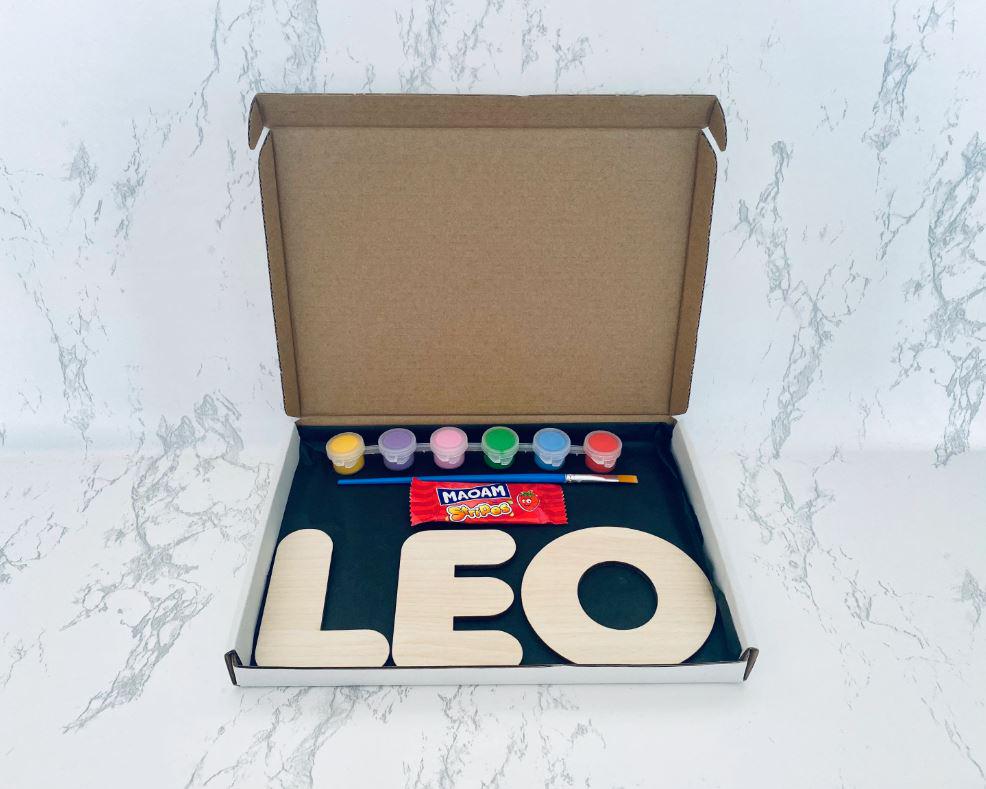 Kids Name Painting Activity Box, Paint Your Own Name, Personalised Wooden Kids Craft Box, Kids Name, Kids Decoration