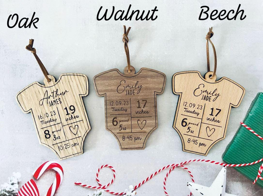 Personalised Babyâ€™s First Christmas Bauble, Tree Ornament, Engraved, Keepsake Xmas Bauble, Gift, Decoration, New baby present boy or girl.