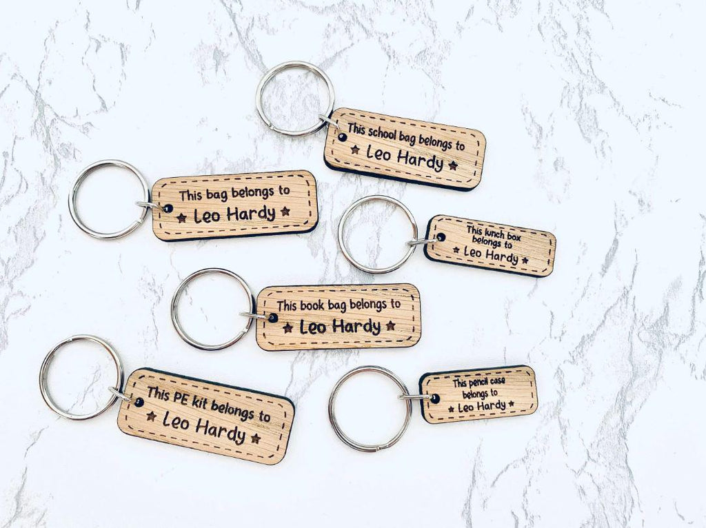 Kids School Bag Keyrings, Labels For Book Bag, School Bag, Lunch Box, PE Kit, Childrens School Accessories, For Girls For Boys, Key Chain