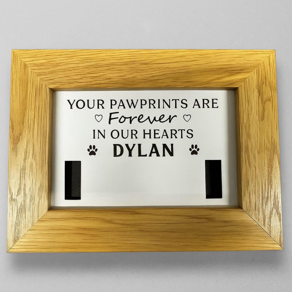 Personalised Pet Memorial wooden Frame, Keepsake Collar Holder, Pet Loss Gift, Dog, Cat, Gift For Animal Lover, Pet Memory