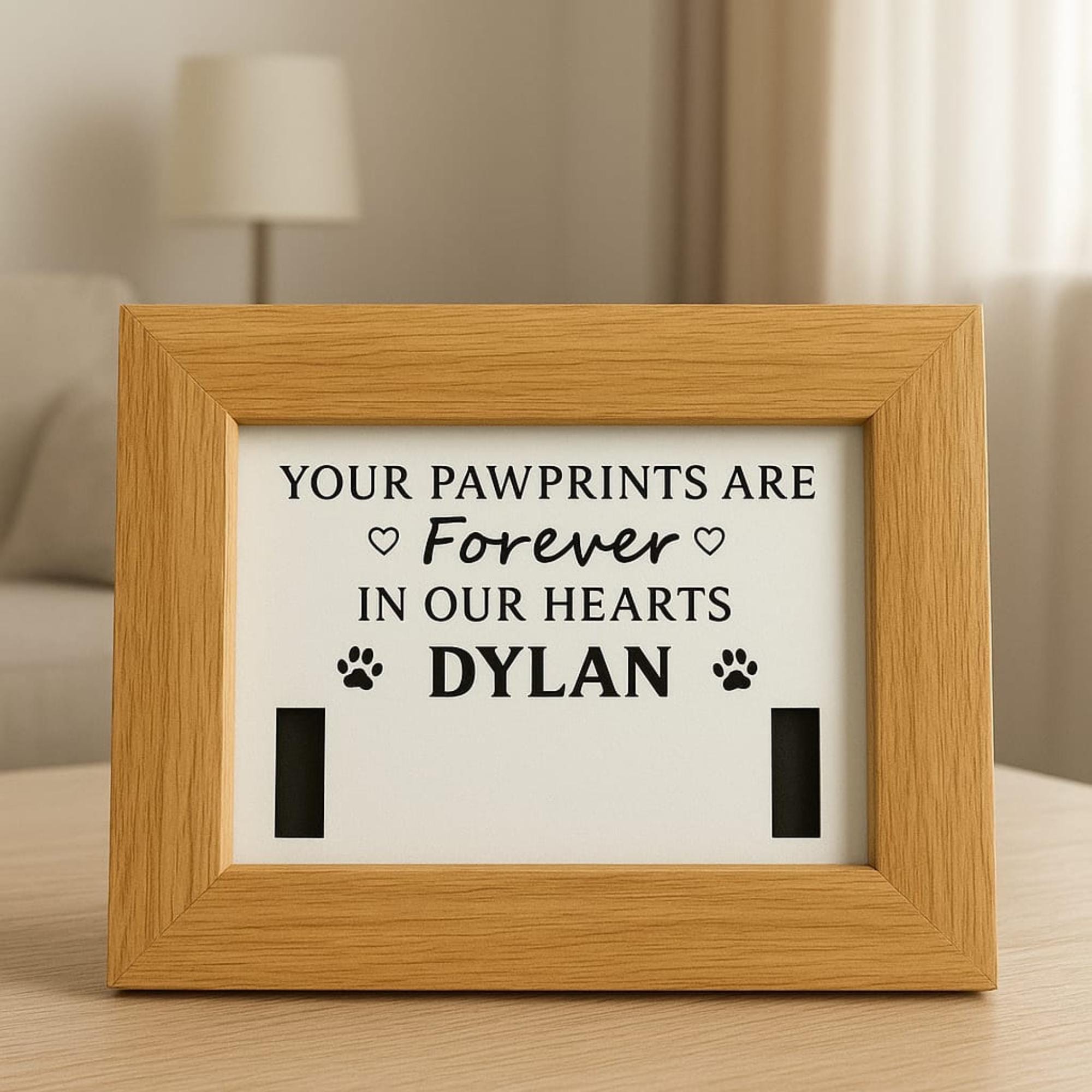 Personalised Pet Memorial wooden Frame, Keepsake Collar Holder, Pet Loss Gift, Dog, Cat, Gift For Animal Lover, Pet Memory