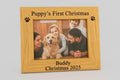 Personalised Puppy First Christmas Photo Frame - Engraved Pet Keepsake