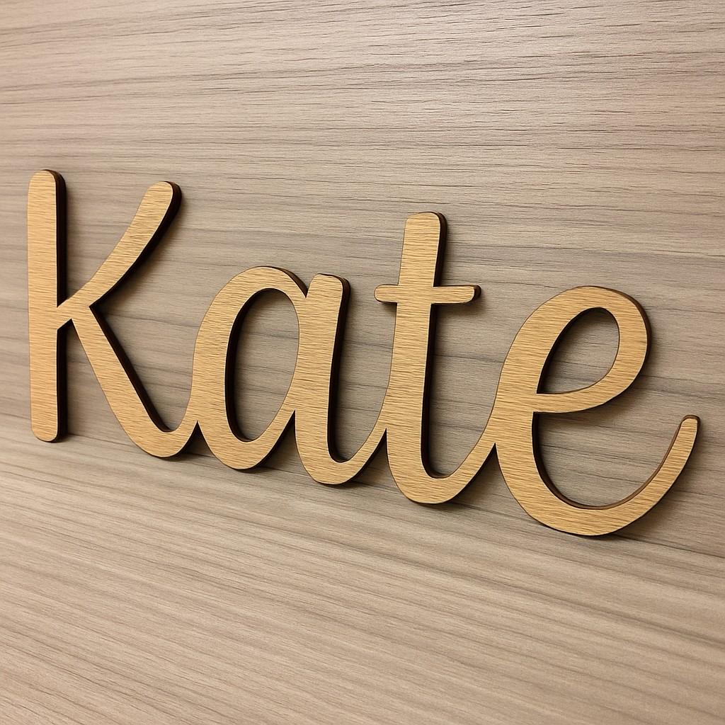 Personalised Oak Name Sign for Nursery, Custom Wooden Kids Room Decor, Handmade in uk