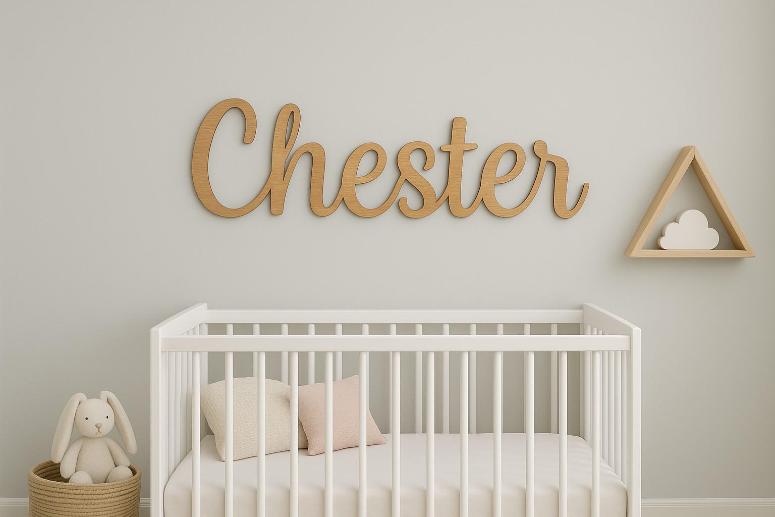 Personalised Oak Name Sign for Nursery, Custom Wooden Kids Room Decor, Handmade in uk